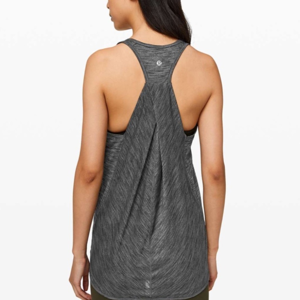 Lululemon Essential Tank Top Heathered Black Size 4